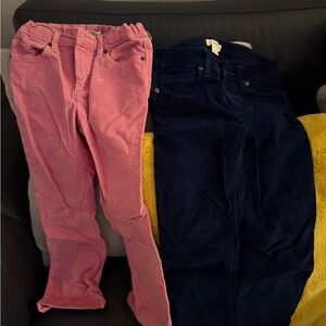 2 pairs Crewcuts Girl's Courderoy Jeans; pink, navy blue